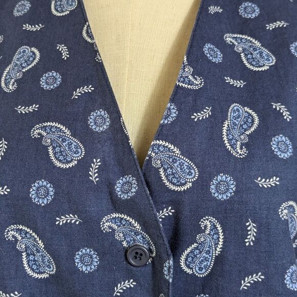 Pendleton Blue Paisley Tailored Vest - Picture 2 of 6